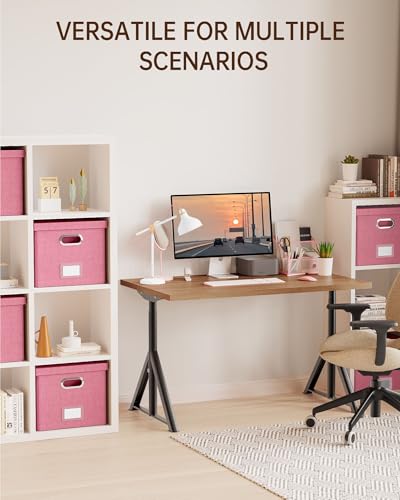 Oterri Pink File Organizer with Lid - Portable Letter File Box for Office & Home, 1 Pack