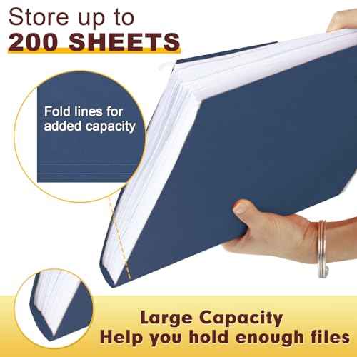 HERKKA Hanging File Folders, 30 Pack Reinforced Letter Size Hanging Folders, Designed for Bulky Files, Filing Cabinet, 1/5-Cut Adjustable Tabs (Blue)