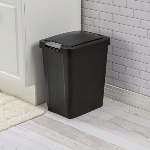 Sterilite 7.5 Gallon Black TouchTop Wastebasket - Slim, Concealed Lid