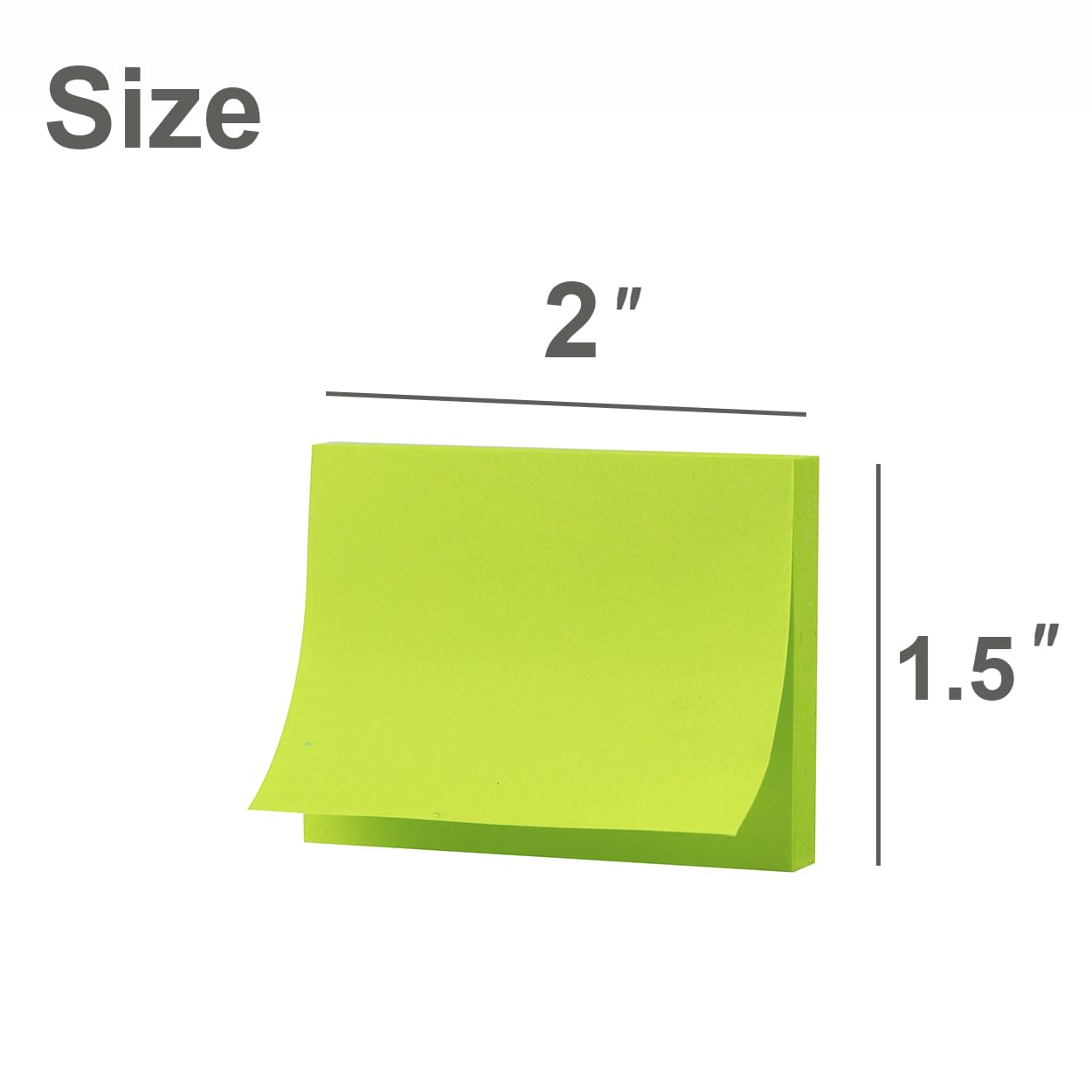 (50 Pads) Sticky Notes 1.5x2, 10 Colors Self Sticky Notes, Sticky Pads, Recyclable, Self-Stick Pads, Easy to Stick for Home, Office, Notebook