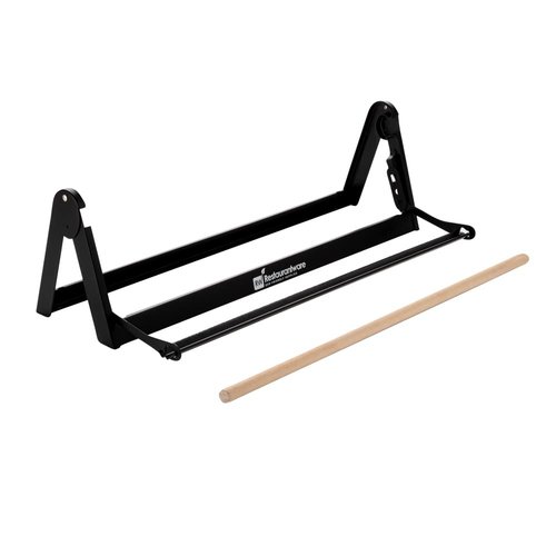 Restaurantware-26.2 x 6.7 x 8 Inch Wrapping Roll Paper, 1 Wall Mountable Butcher Paper Holder - Serrated Blade, Rubber Feet, Black Steel Paper Cutter Stand, Versatile, For 24 Inch Butcher Paper