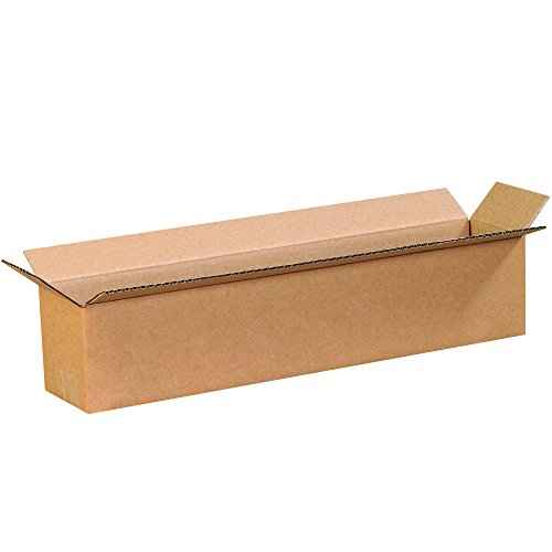 Aviditi 2044 Corrugated Cardboard Box, 20" L x 4" W x 4" H, Kraft, For Shipping, Packing and Moving (Pack of 25)