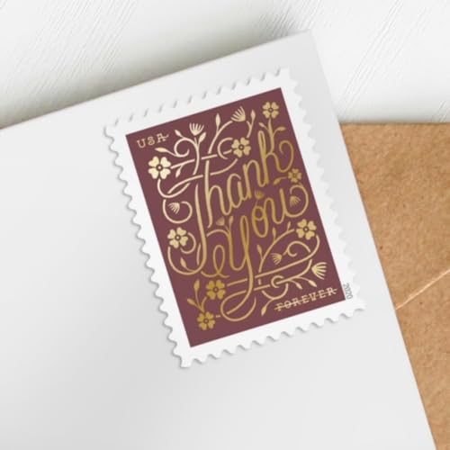 USPS Thank You Forever Stamps Sheet of 20 - Elegant Floral Design 2020 Scott #5519-5522