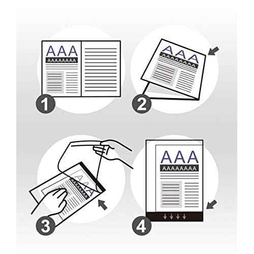 Plustek Document Carrier Sheets Pack (10 pcs) A4 / Letter Size - Protects Fragile Paper and A3 Size Document by Folding - Support Epson, Brother, Fujitsu and Canon Document Scanner