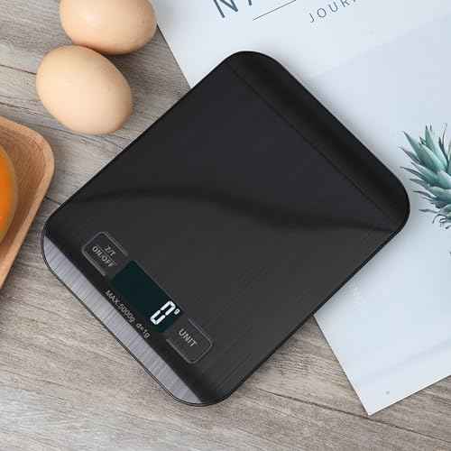 Digital Shipping Scale,Stainless Steel Panel, Accurate Portable Postal Scale for Packages, Small Business,Kitchen, Food, Handmade, Liquids, and Boutique (Black Battery (5kg/1g))