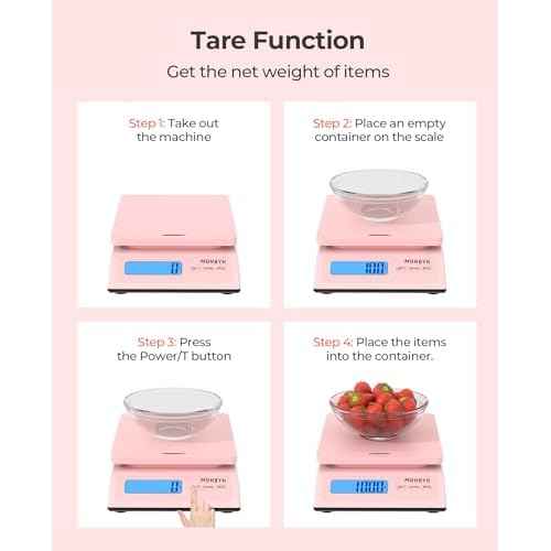 MUNBYN Shipping Scale, Accurate 66lb/0.1oz Postal Scale with Sweet Pink Style, Hold/Tear/PCS Function, Auto-Off, Battery & AC Adapter, Back-Lit LCD Display, Digital Scale for Packages and Food Pink