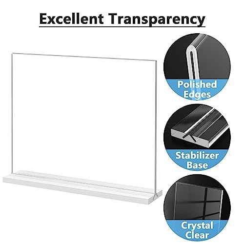 MaxGear 8.5 X 11 Acrylic Sign Holder Horizontal 2Pack, Double Sided Display Stand, Clear Table Sign Flyer Menu Holders, Plastic Paper Stand Picture Frame for Office, Store, Restaurant