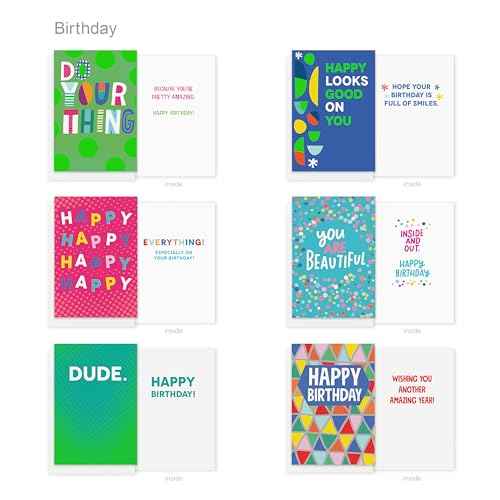 Recycled Paper Greetings 30-Count Funny Birthday Card Assortment with Envelopes, Seals, and Storage Box by Vicky Barone