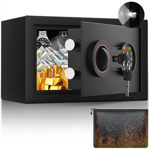 Bukumo 0.3 Cub Small Home Safe with Alarm & Fireproof Waterproof Bag - Standard Version