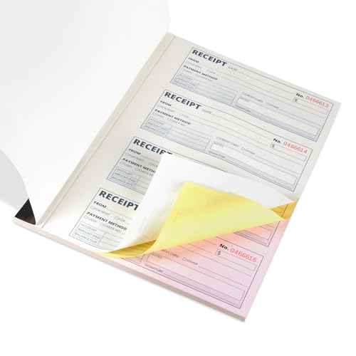Blue Summit Money Rent Receipt Book with Carbon Copies, Receipt Books 3 Part Carbonless for Landlords, Small Business, and Payments, Paper Triplicate Copies, 11x7.5'',100 per Book, 500 Total, 5 Pack,