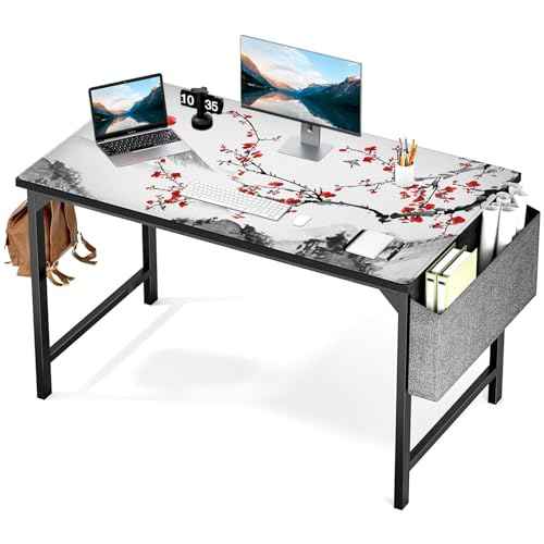 AQQA Extended Gaming Mouse Pad Cherry Blossoms Japanese XXXXL Full Desk Mousepad 48" x 24", Non Slip Desk Mat with Stitched Edge Computer Keyboard Mat for Office