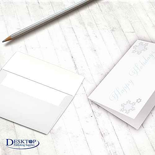 Desktop Publishing Supplies 80lb White Half Fold Greeting Cards & Envelopes - Paper Measures (11" X 8 1/2") and Half Folds to (5 1/2" X 8 1/2") - 100 Cards with Envelopes, Inc.¢â Brand