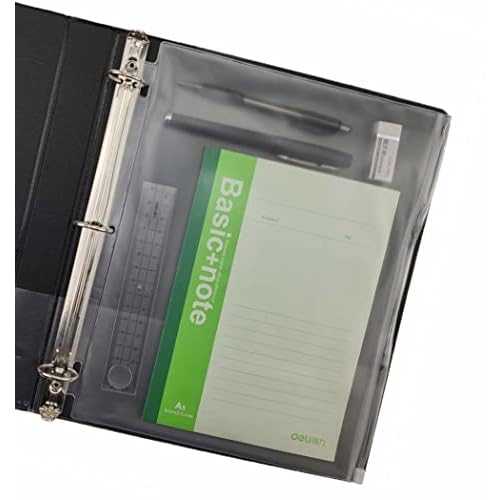 YoeeJob 3 Holes Clear PVC Zipper Binder Pocket Insert Pages Letter Size, 8 1/2" x 11 Loose Leaf Binder Filing Storage Bags 50 Per Pack