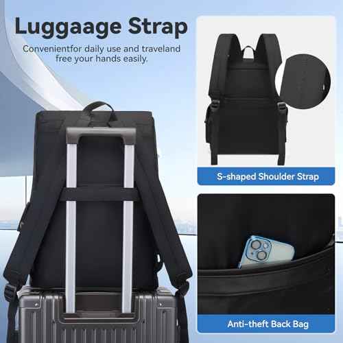 35L Large Capacity Lightweight Casual Backpack for Men Women,Water Resistant Durable Daypack fit 17.3inch Laptop Compartment for Travel,Hiking,Work(Black)