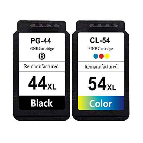 Remanufactured for PG-44 CL-54 XL Ink Cartridges for Canon 44 54 XL Replacement Ink Cartridge for E201 E401 E402 E3110 E471 Printer (Black, Tri-Color, 2-Pack)
