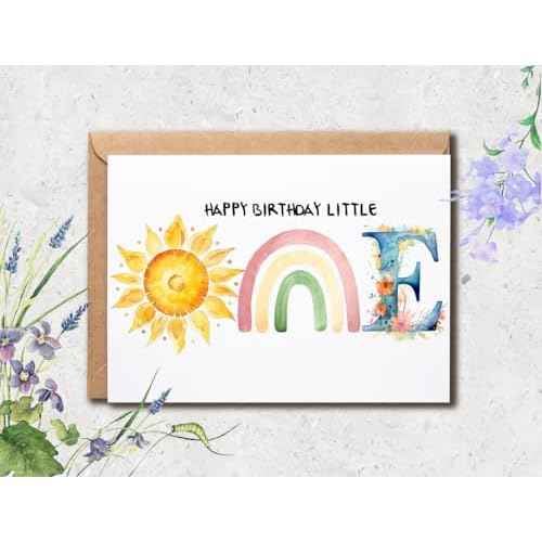 Happy Birthday Little One - Happy 1st Birthday Card - first birthday card - 1st birthday card - Baby birthday card - Cards for boys and girls