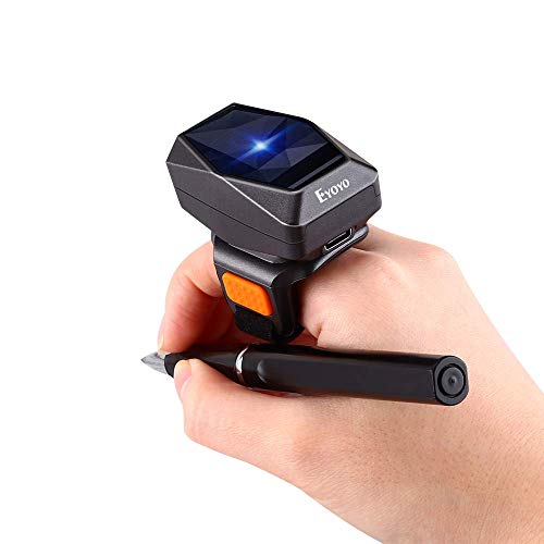 Eyoyo Orange Wearable 2D & 1D QR Bluetooth Finger Ring Barcode Scanner