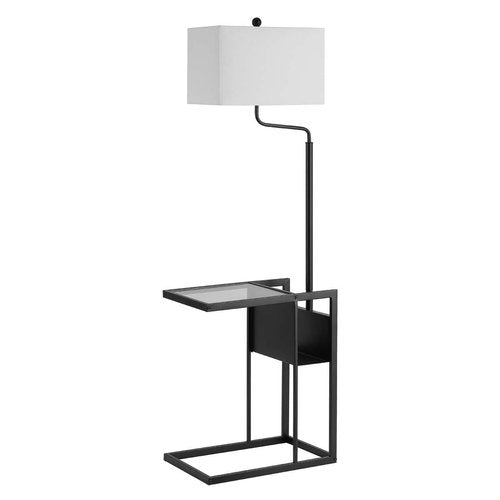 SAFAVIEH FLL4081A Lighting Collection Janson Matte Black 59-inch Table (LED Bulb Included) Floor Lamp
