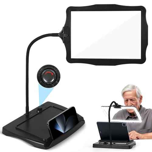 Magnifying Glass with Light and Stand 50 Ultra-Bright LEDs Large Magnifying Lamp with Light Magnifying Glass on Stand Hand-Free with 360¡Æ Flexible Gooseneck for Close Work Reading Repair Crafts