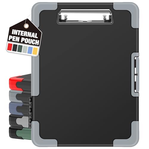 Sooez Toughest Clipboard with Storage & Pen Pouch - Black + Gray Corner