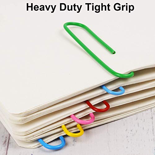 Vinaco Colorful Large Paper Clips 100 Pack 2'' Rustproof Office Supply
