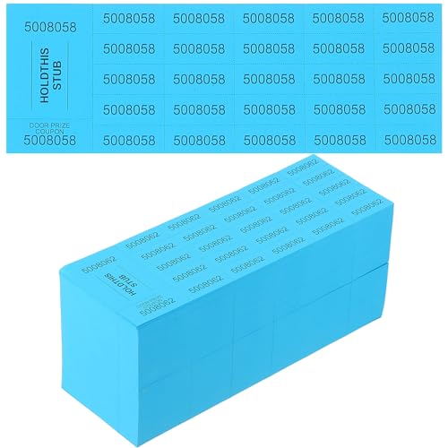 Kosiz 504 Sheets 25 Bid Raffle Ticket with Different Numbers Per Sheet Chinese Auction Tickets for Events Church Basket Auction Silent (Blue)