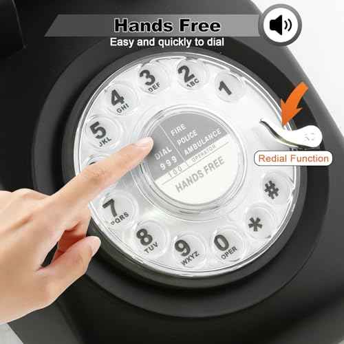 Sangyn Retro Rotary Dial Phone 1960s Style Vintage Telephone Old-Fashioned Desk Landline Phones with Mechanical Ringer for Home Office