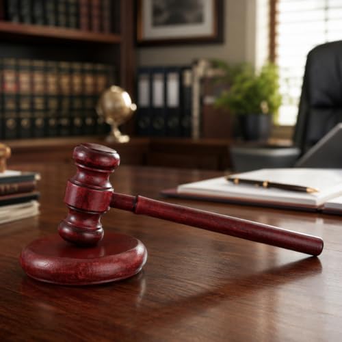 Wooden Judge Gavel and Sound Block Set - Handcrafted Legal Ceremony Tool