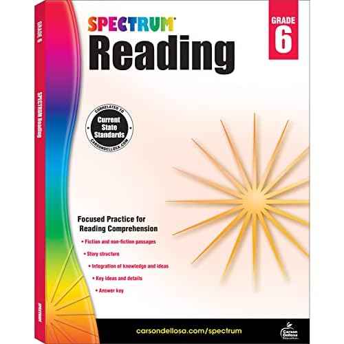 Spectrum Grade 6 Reading Workbook, Books for 6th Graders With Nonfiction and Fiction Passages and Learning Activities, Classroom or Homeschool Curriculum