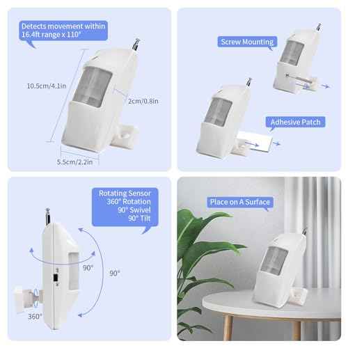 Wireless Bed Alarm and Fall Prevention Caregiver Pager Motion Sensor Alarm Indoor Fall Detection Alert Devices for Elderly/Dementia/Kid Monitoring with 1 Detector&1 Plug-in Receiver&1 Call Button