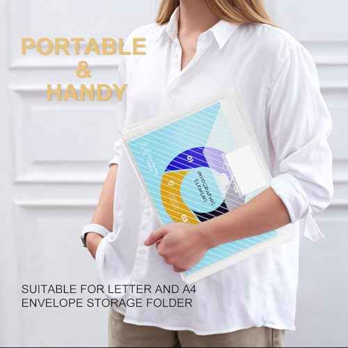 100 Pack, Clear Plastic Envelopes File Folders, HeavyDuty Document Holder with Label Pockets for Letter and A4 Size, Document Folder for School Home Work Office Organizer (100)
