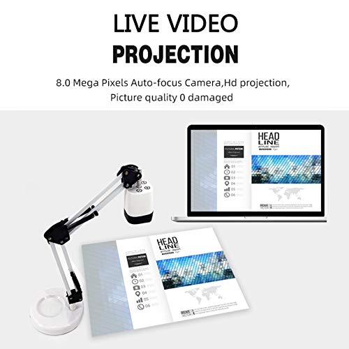 Document Camera for Teachers, 8mp with Auto-Focus and LED Supplemental Light, Excellent for Distance Education and Web Conferencing