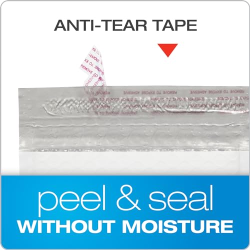 Quality Park 6 x 9 White Bubble Mailers - Water Resistant Padded Envelopes, Self Seal, 50 Pack