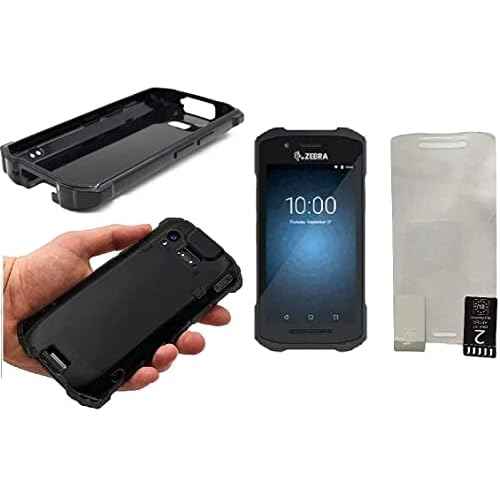 Rugged Bumper Case for Zebra TC21 & TC26 Handheld Computers - Black Color with Screen Protector