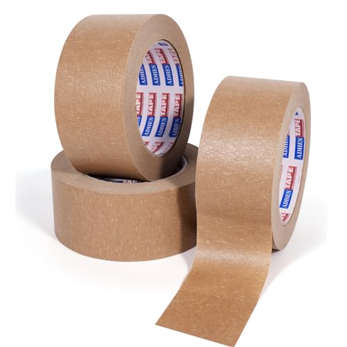 ADHES Heavy Duty Kraft Paper Packing Tape - Eco-Friendly, 3 Pack