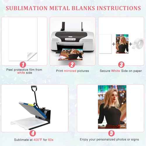20 Pcs Sublimation Metal Photo Blanks 8.5"x11", Aluminum Sublimation Sign Blanks, 0.45mm Thick Aluminum Sheet Blank for DIY, Frame, Gifts, Wall Art, Home Decor