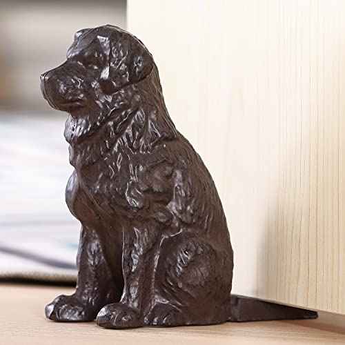3.07 Lbs Cast Iron Door Stop Wedge Metal Dog Door Stoppers for Bottom of Door, Antique Brown