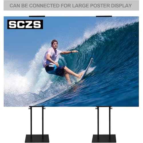 Floor Poster Stand,Heavy Duty Display Poster Sign Holder&with Non-Slip Mat Base Adjustable Height Up to 75 inches for Board & Foam (1-Pack)