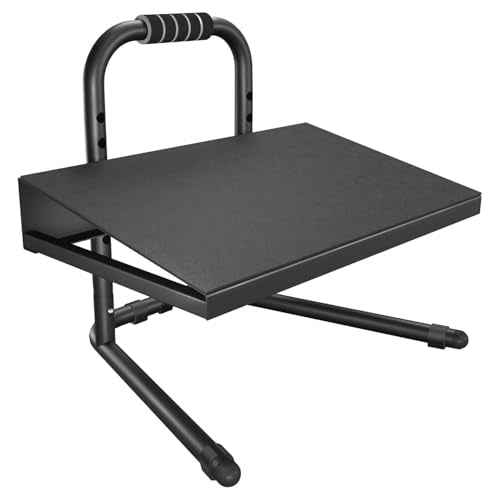 Height Adjustable Standing Foot Rest with Soft Grip Handle,Under Desk Footrest for Standing and Sitting,All-Steel Construction,Black