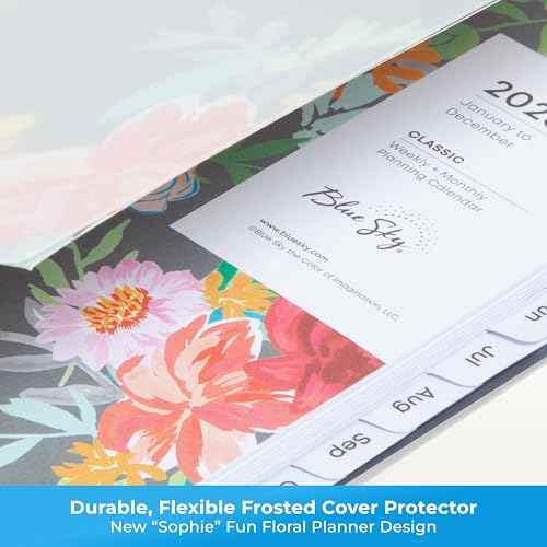 Blue Sky 2026 Weekly and Monthly Planner Calendar, January 2026 - December 2026, 5" x 8", Flexible Frosted Cover, Laminated Tabs, Durable Twin Wire Binding, Sophie