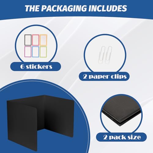 ZYINOZOC 2 Pack Black Desk Dividers for Students, Privacy Screens for Testing