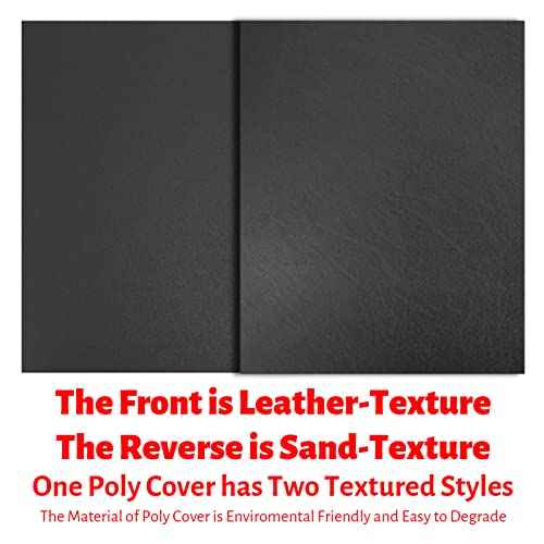 Binditek 100 Pack 16 Mil Leather-Textured Heavyduty Polycovers, Plastic Binding Presentation Covers, Letter Size, 8-1/2 x 11", Square Corners, Un-Punched, Black
