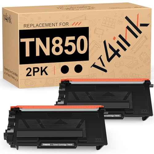 v4ink 2 Pack Compatible Toner Cartridge Replacement for Brother TN850 TN820 TN 850 to use with HLL6200DW HLL6200DWT HLL6250DW MFCL5800DW MFCL5900DW DCPL5500DN Series Printers , Enhanced Version