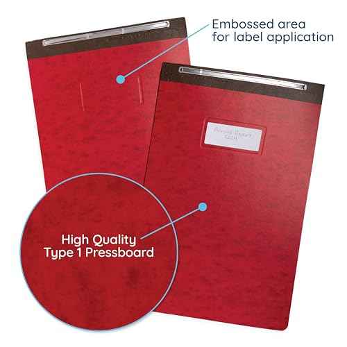 Blue Summit 10 Pressboard Report Covers with Fasteners, 11x17 Folder for Blueprints, 11x17 Portfolio Binder, 3¡± Capacity, Red, 10 Pack