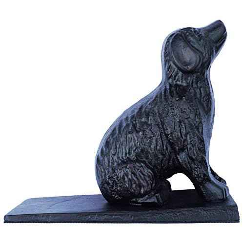 Lulu Decor, Cast Iron Dog Door Stopper, Doorstops Weight 5 Lbs (Black)