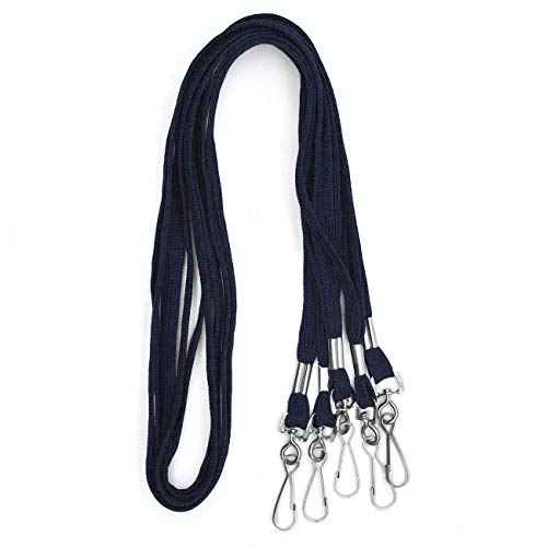 Lanyards 100 Pack Navy Blue Lanyards with Swivel Hook Clips for ID Name Badge Holder (Navy Blue, 100 Pack)