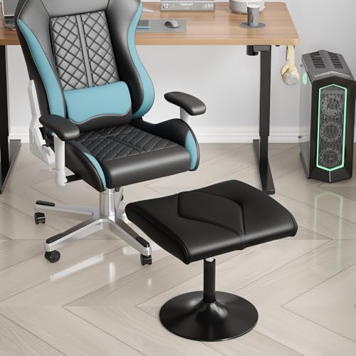 VECELO Black Height-Adjustable Office Foot Rest Under Desk Ottoman