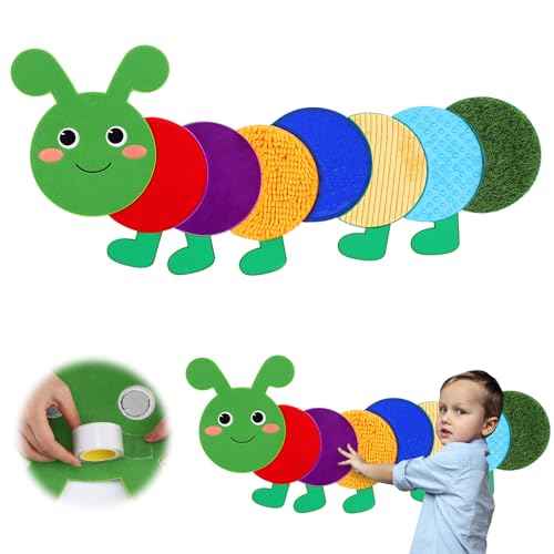 Caterpillar Sensory Wall Panel for Kids Sequin Busy Board Play Room Daycare Toys Sensory Tiles for Wall and Floor Textured Mats and Squares for Autism Children Toddlers Classroom Activity