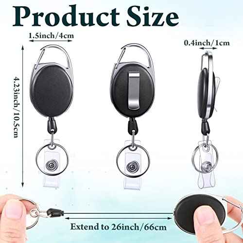Yaomiao 100 Pack Retractable Badge Holder Reel with Clips Heavy Duty ID Card Holder Reels Bulk with Key Ring for Office Worker Doctor Nurse Employee School Students (Multicolor)