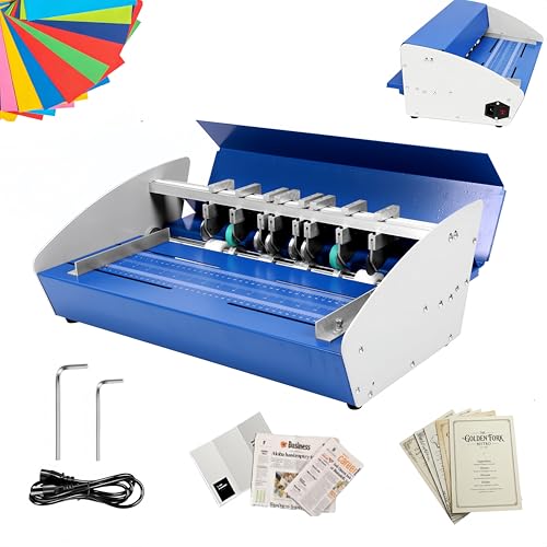 Electric Paper Creasing Machine 3-in-1 with Scale Ruler, Cutter & Perforator, 18 Inch Wide